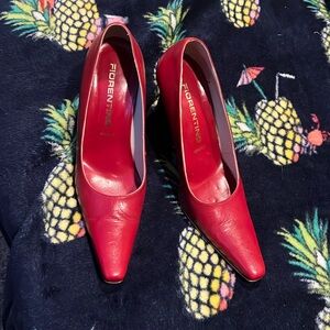 Fiorentino Italian Made Red Pointed-Toe Women's Pumps